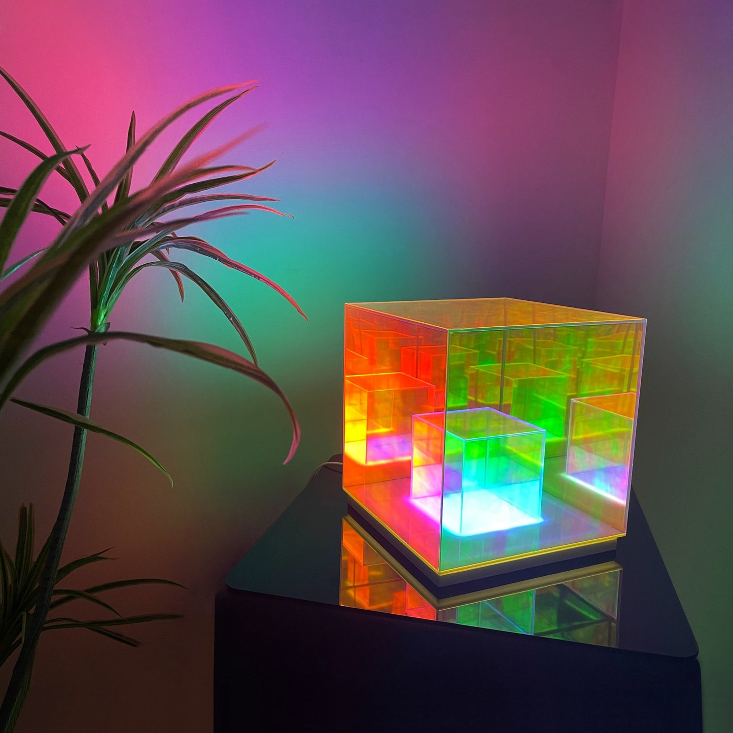 Magic Cube Lamp - Post Modern Acrylic RGB Color Changing Table Light