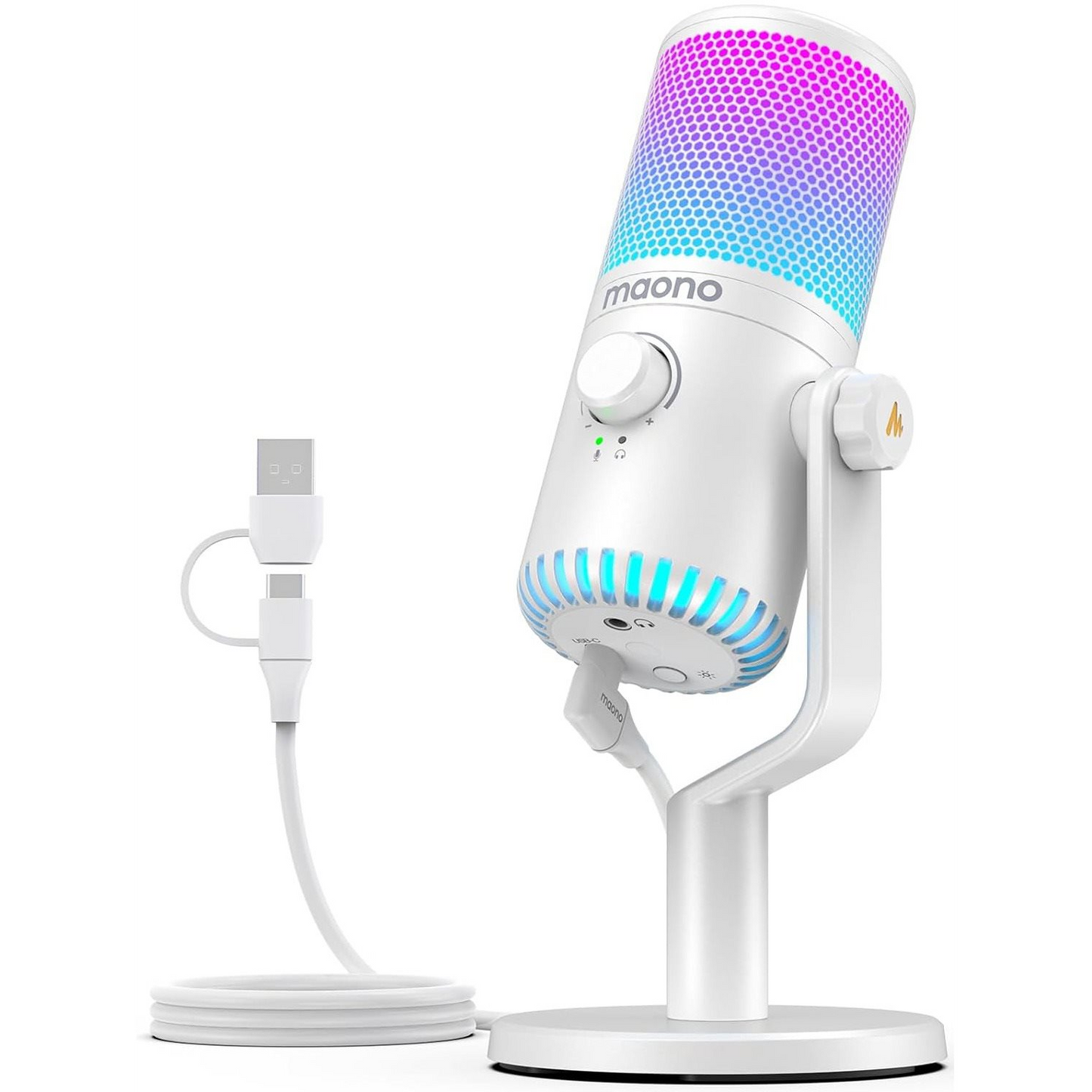 MAONO DM30 Microphone – USB Cardioid Desktop Condenser Mic with Mute Button