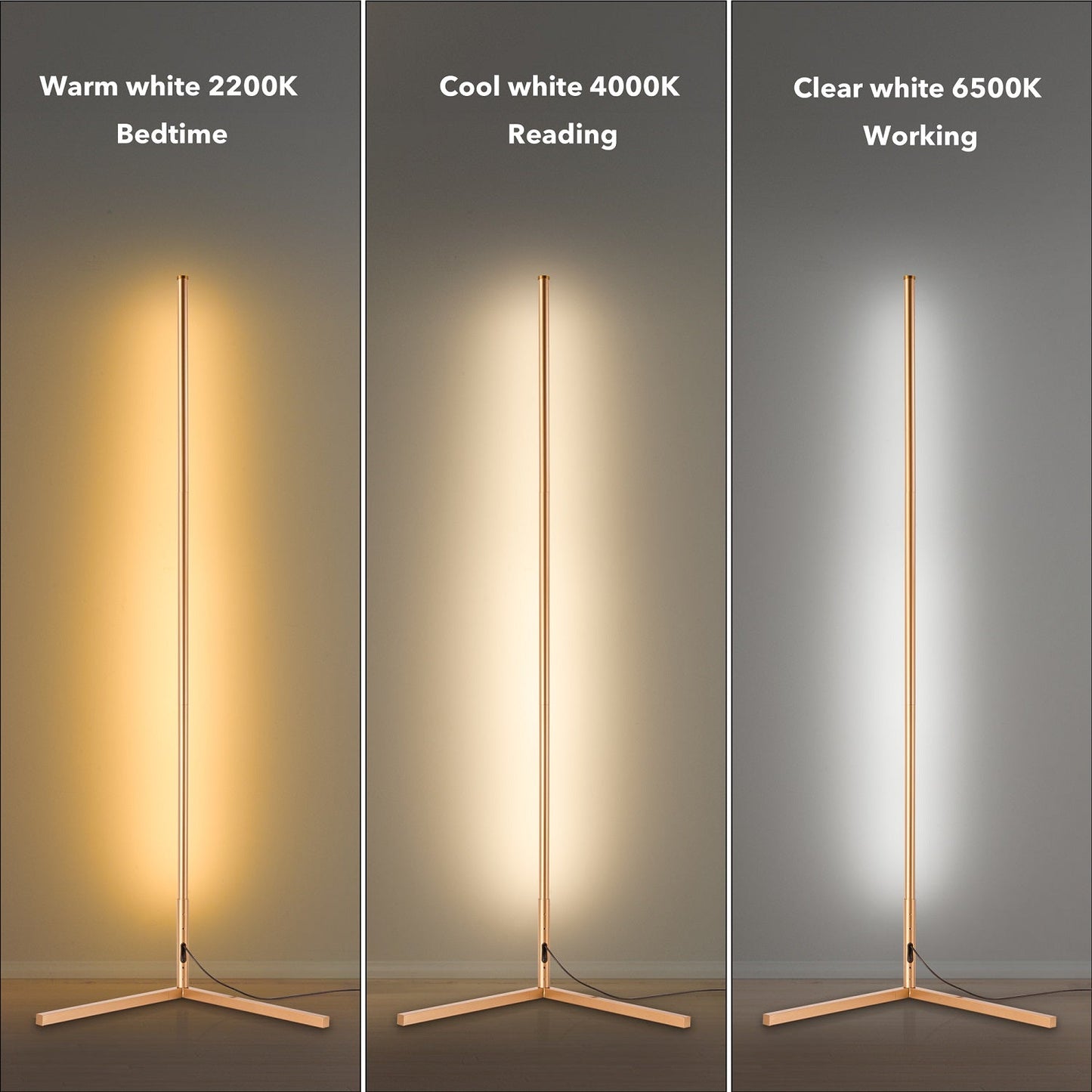RGB Floor Lamp – Golden Corner LED Color Lamp With Remote Control & Dimmable Light