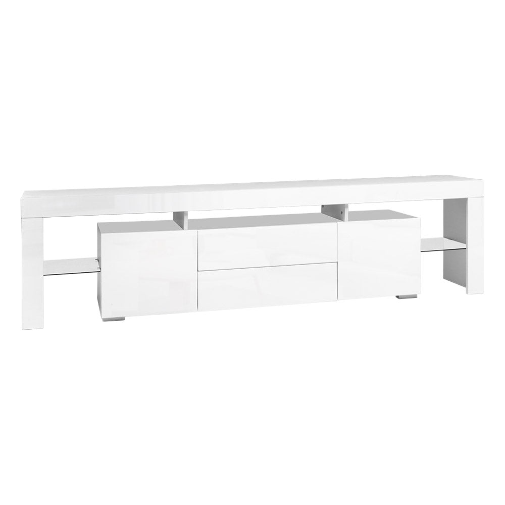 LED TV Cabinet - Modern Entertainment Unit With RGB LED Lighting & Storage Drawers