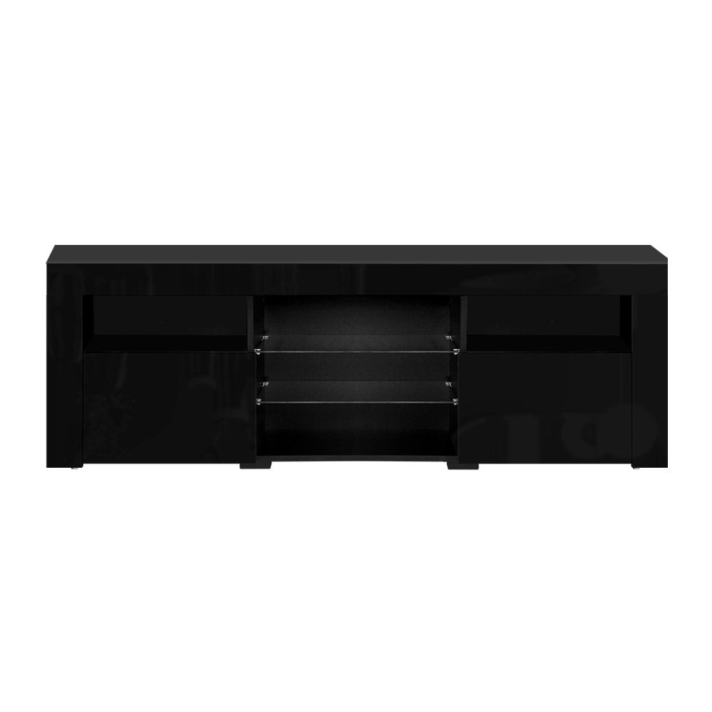 LED TV Cabinet – Modern Entertainment Unit With RGB LED Lighting & Push-To-Open Cabinets