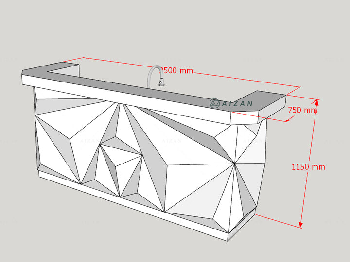 Fashion Design Customized Size Restaurant Bar Luxury Bar Design with RGB LED Lights