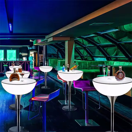 LED Bar Table - Modern High Bar Counter for Nightclubs & Outdoor Events
