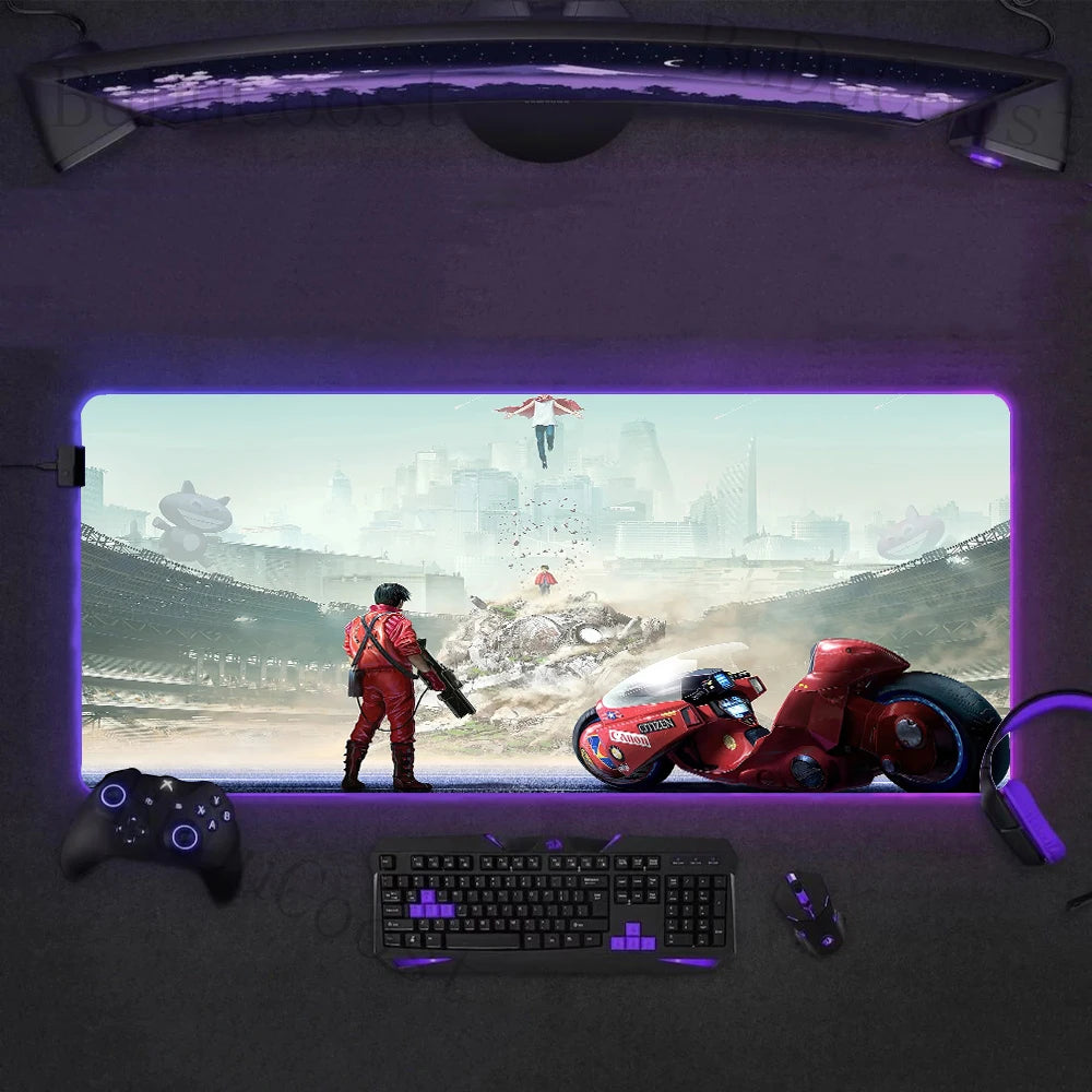 Hot selling item AKIRA comic electronic sports High definition printing PC RGB Mouse Pad Desktop XXL Large accessories mouse pad