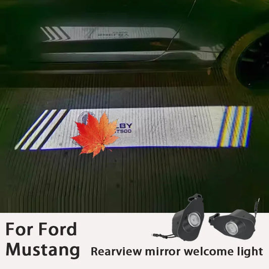For 15-23 Ford Mustang rear view mirror welcome light Mustang door projection light atmosphere light modification