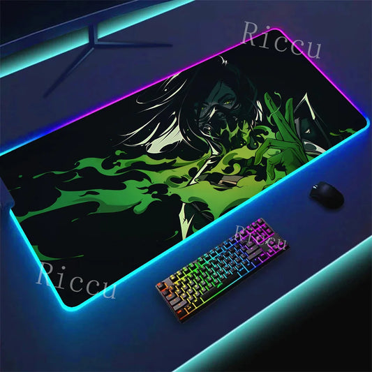 RGB HD Valorants Game Character Mouse pad Printing Computer Gamers Locking Edge Non-slip Mouse Pad Keyboard PC Deskmats E-Sports