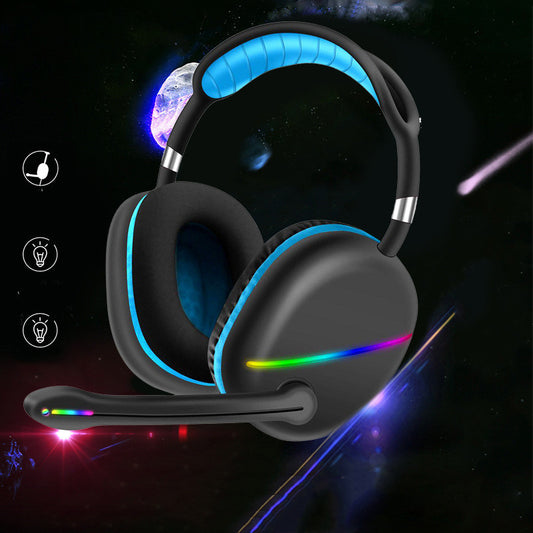 Bluetooth Wireless Headset - RGB Luminous Headworn Earphones, Noise Cancelling