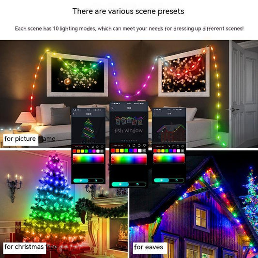 Bluetooth LED Light Chain - USB Powered RGB LED String Lights With Remote Control