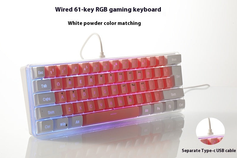 RGB Illuminated Keyboard - Compact Wireless Charging Keyboard With Colorful Backlit Keys