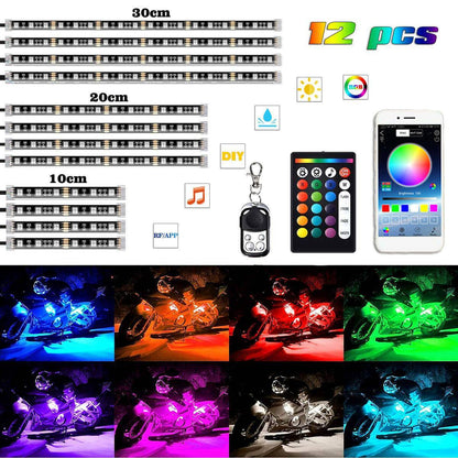 Motorcycle Led Light Kit - RGB Underglow Lights With App Control & Waterproof Design