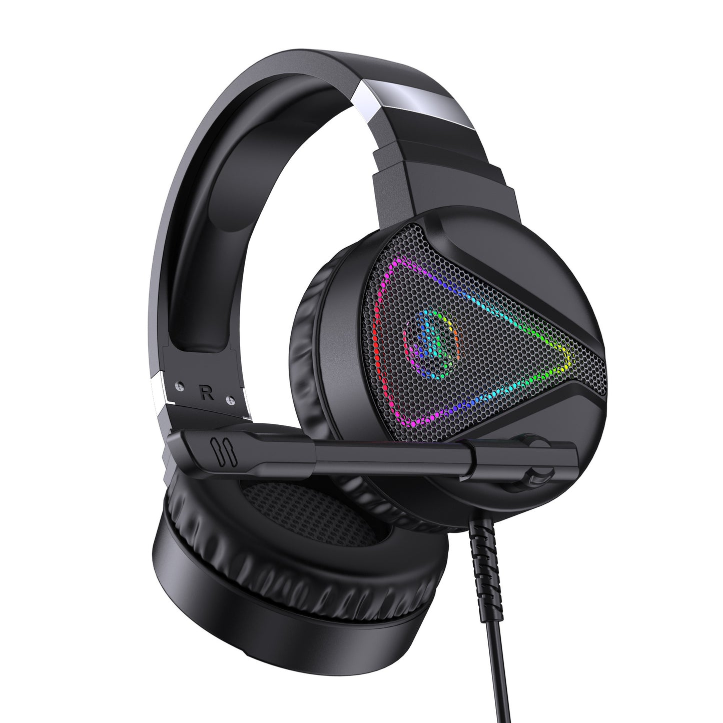 RGB Gaming Headset - Wired ABS Material Headphones With Mic, USB Plug