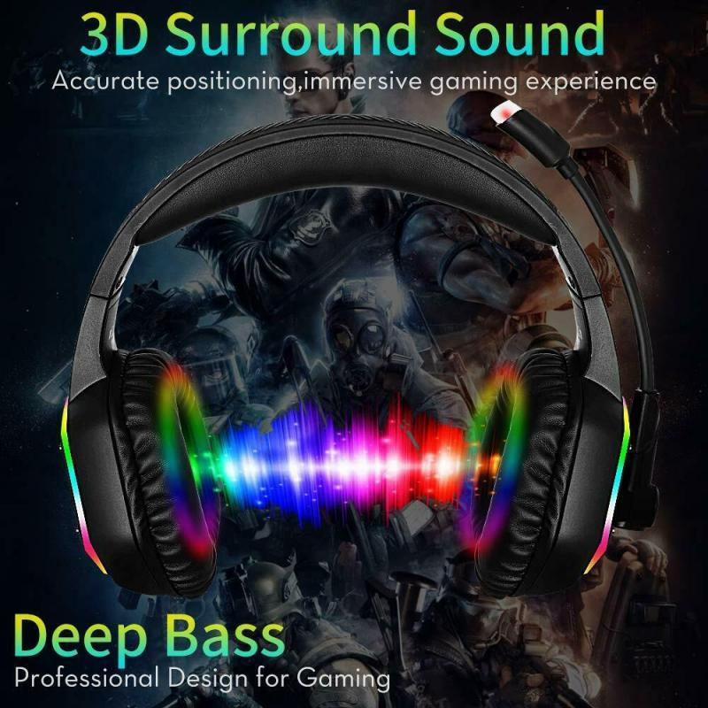 RGB Gaming Headset – 7.1 Surround Sound, Noise Cancelling Mic & LED Light Headset