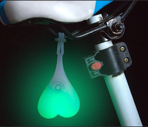 Bike Rear Lights - Heart Shaped Silicone Bicycle Tail Light Waterproof Touch Activated
