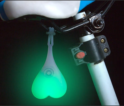 Bike Rear Lights - Heart Shaped Silicone Bicycle Tail Light Waterproof Touch Activated