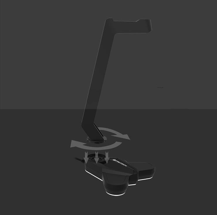 RGB Headphone Holder - LED Illuminated Triangular Non-Slip Headset Stand