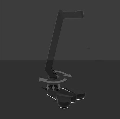 RGB Headphone Holder - LED Illuminated Triangular Non-Slip Headset Stand