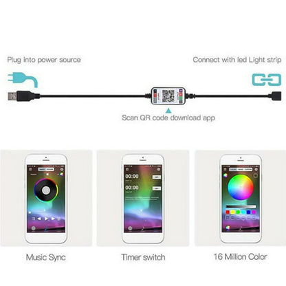 LED Bluetooth Light Strip – RGB Waterproof 5050 LED Beads, App Controlled
