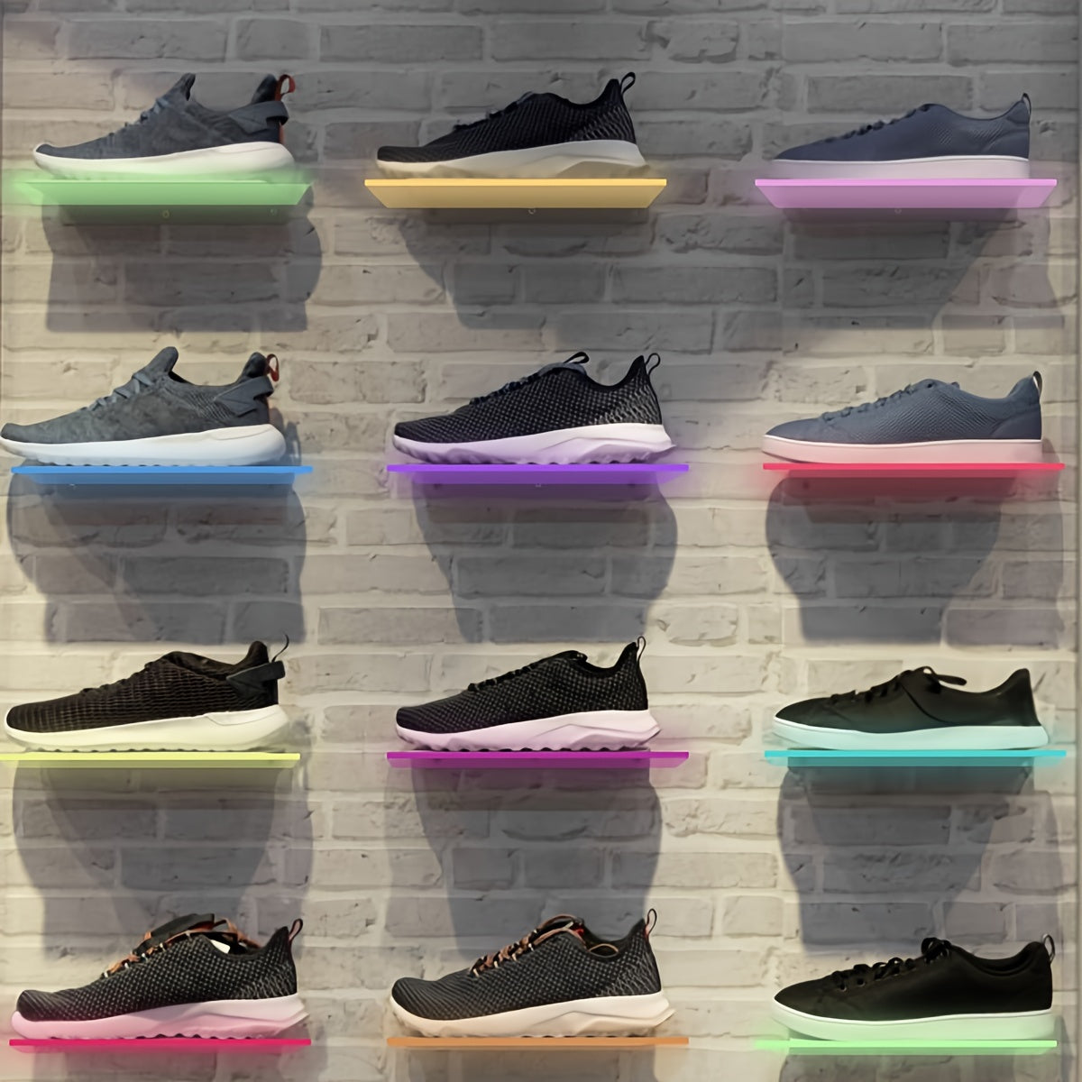 LED RGB SMART Floating Shelf Light, Work with App And Remote Control,, Aluminum Wall Mounted Acrylic Holding Plate Emitting Shelves for Living Room, Gaming Room, Bathroom Bedroom, 2sets, Can Support Upto 20lbs, Smart Home Storage, Remotecontrolled Shelf, Sleek Wall Shelf, Contemporary Design, Aluminum Construction, Highquality Acrylic, Adjustable Shelving, Iot Shelf Light, Home Organizers, Gamers Setup