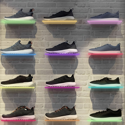 LED RGB SMART Floating Shelf Light, Work with App And Remote Control,, Aluminum Wall Mounted Acrylic Holding Plate Emitting Shelves for Living Room, Gaming Room, Bathroom Bedroom, 2sets, Can Support Upto 20lbs, Smart Home Storage, Remotecontrolled Shelf, Sleek Wall Shelf, Contemporary Design, Aluminum Construction, Highquality Acrylic, Adjustable Shelving, Iot Shelf Light, Home Organizers, Gamers Setup