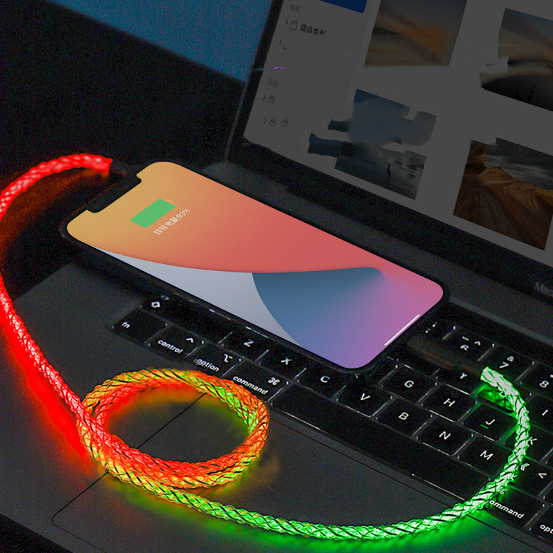 RGB Luminous Data Cable – Fast Charging USB Type-C & Apple Lightning Cord 81W