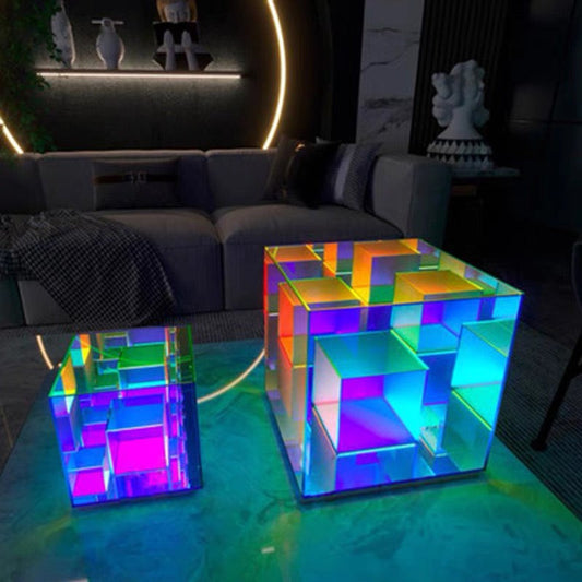 Magic Cube Lamp - Post Modern Acrylic RGB Color Changing Table Light