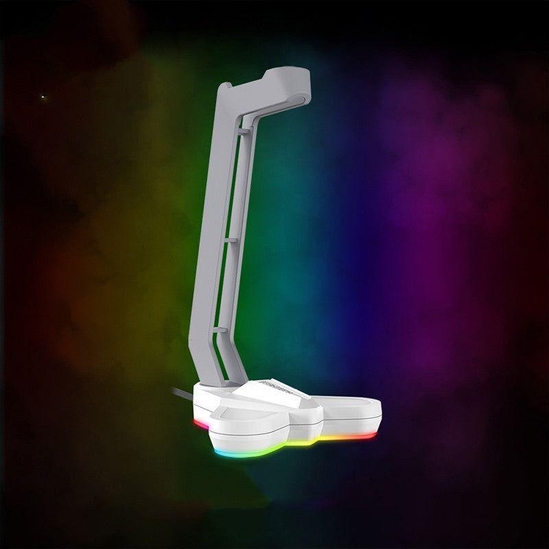RGB Headphone Holder - LED Illuminated Triangular Non-Slip Headset Stand