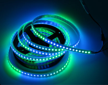 RGBIC LED Strip Light | WS2815 Individually Addressable | Breakpoint Resume | SMD5050 RGB | 60 LEDs/M | 5M (16.4FT) Roll | 12V DC | White/Black PCB | IP00/IP65/IP67 Options | Strip & Kit Packages