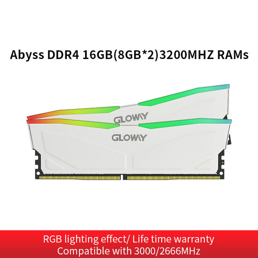 DDR4 Desktop Memory 16GB RAM Kit - High Speed 3200MHz Dual Channel RGB Light Strip