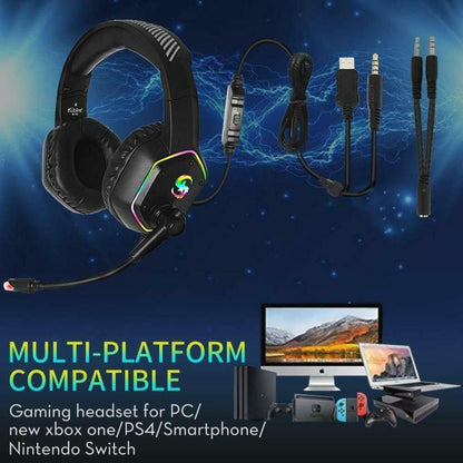 RGB Gaming Headset – 7.1 Surround Sound, Noise Cancelling Mic & LED Light Headset