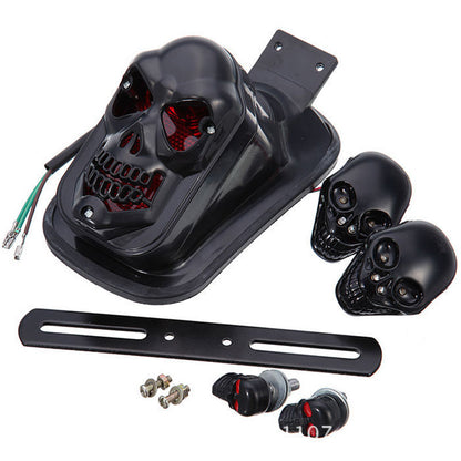 LED Motorcycle Taillights - ABS Material Red Lens Tail Light Set for Cruiser & Chopper