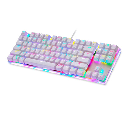 Mechanical Keyboard RGB - 87 Key Wired USB Desktop With Transparent Cover