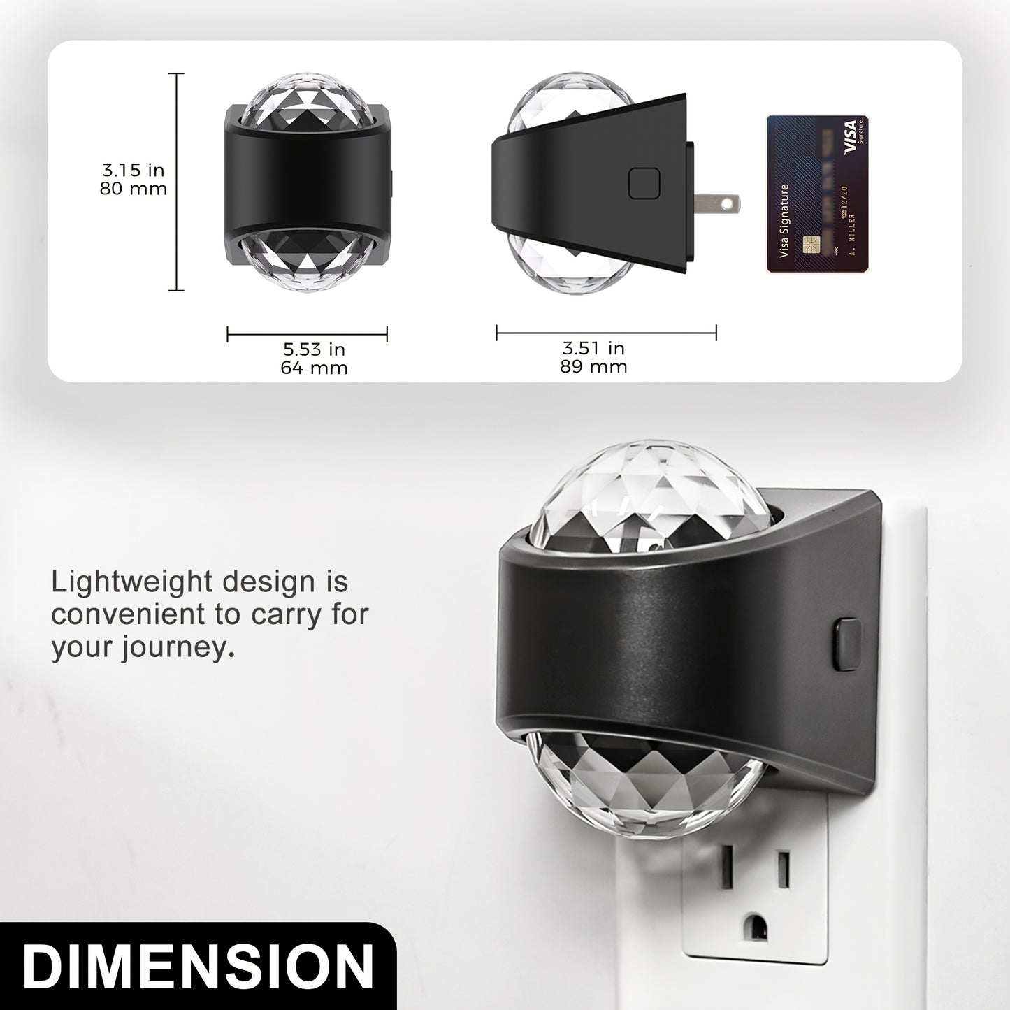 2-Pack RGB LED Night Light with Motion Sensor, 9 Color Changing Modes & Star Projector, Auto On/Off Dusk to Dawn, Modern Wall Lamp with Diamond Lens, Plug-in Ceiling/Wall Mounted Light for Bedroom, Hallway, Playroom, Party Decor - Ideal Gift for Halloween, Christmas, Birthday (US Plug, 120V, Energy-Efficient LED) - Easy Installation, No Wiring Required, Cute Night Light, Bedroom Lamp