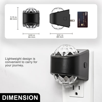 2-Pack RGB LED Night Light with Motion Sensor, 9 Color Changing Modes & Star Projector, Auto On/Off Dusk to Dawn, Modern Wall Lamp with Diamond Lens, Plug-in Ceiling/Wall Mounted Light for Bedroom, Hallway, Playroom, Party Decor - Ideal Gift for Halloween, Christmas, Birthday (US Plug, 120V, Energy-Efficient LED) - Easy Installation, No Wiring Required, Cute Night Light, Bedroom Lamp
