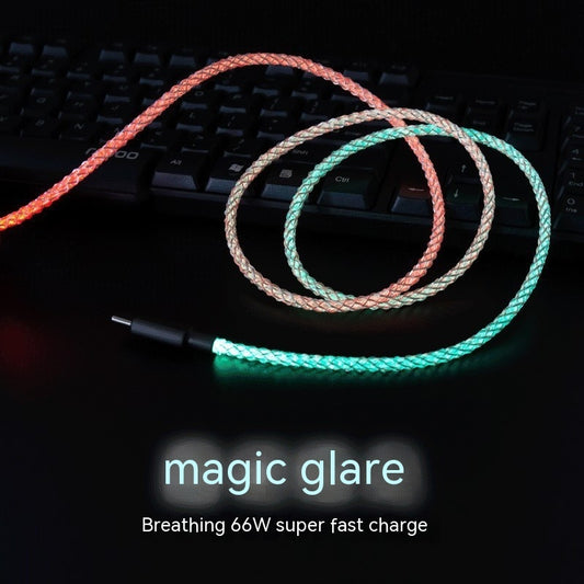RGB Charging Cable - Magic Color Gradient Streamer Data Cable 1 Meter Durable Braided Cord