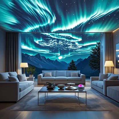 LED Aurora Ground Light With Remote Control- 360 ° Magic Sphere Projection Lamp, USB Powered Standing Night Light Suitable For Bedroom, Office, Party Decoration, Adjustable Brightness, Perfect Gift For Festivals/Birthdays, Christmas Gift