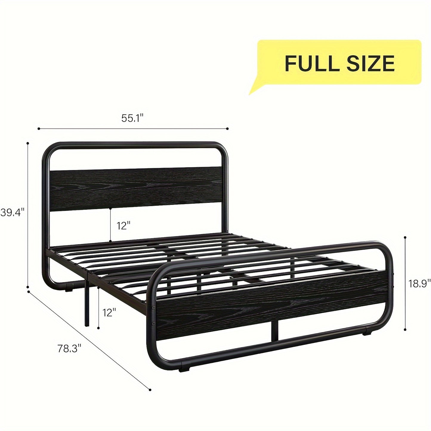 Sturdy Metal Bed Frame with LED Lighting - Heavy-Duty, Under-Bed Storage, No Box Spring Needed, Mattress Foundation, Durable, Easy Assembly, Space-Saving Design