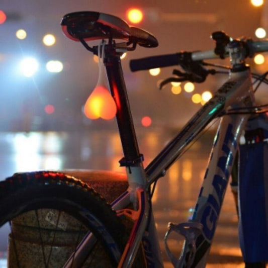 Bike Rear Lights - Heart Shaped Silicone Bicycle Tail Light Waterproof Touch Activated