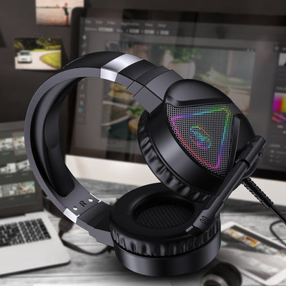 RGB Gaming Headset - Wired ABS Material Headphones With Mic, USB Plug