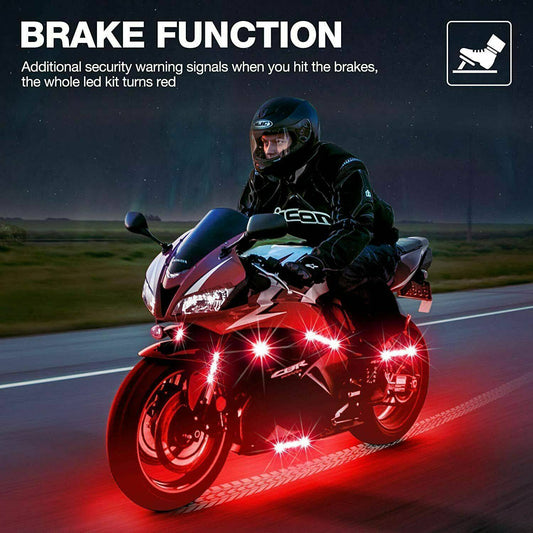 Motorcycle Led Light Kit - RGB Underglow Lights With App Control & Waterproof Design