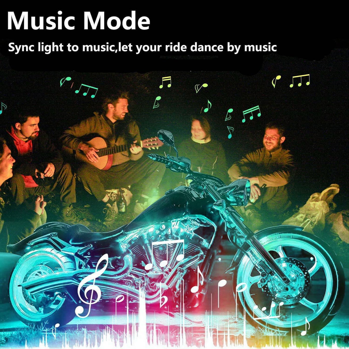 Motorcycle Led Light Kit - RGB Underglow Lights With App Control & Waterproof Design