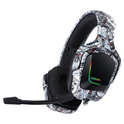 RGB Wired Headset - Gaming Headphones with Microphone, Braided Cable & Cloth Ear Cushions
