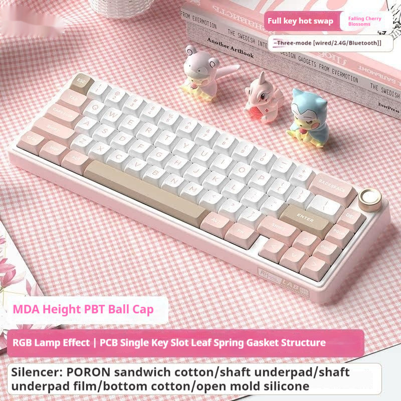 Mechanical Keyboard Wireless - Portable RGB Bluetooth Compact Gaming Keyboard