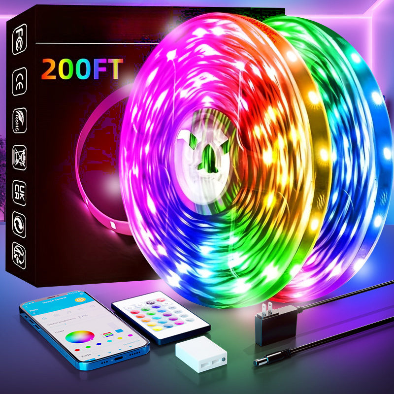 25/50/53/100/130/200FT Extra Long Smart Led Strip Lights, RGB LED Lights With App And Remote Control, Timing&dimmable, Music Sync Color Changing Lights, DIY, Bedroom, Living Room, Game Room, Room Decor