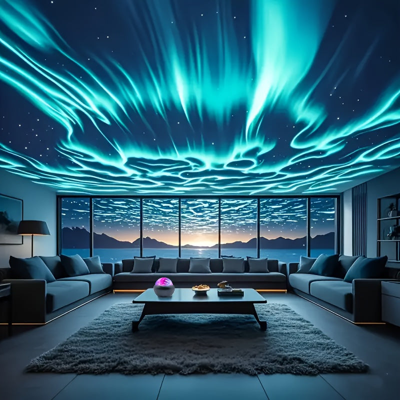 LED Aurora Ground Light With Remote Control- 360 ° Magic Sphere Projection Lamp, USB Powered Standing Night Light Suitable For Bedroom, Office, Party Decoration, Adjustable Brightness, Perfect Gift For Festivals/Birthdays, Christmas Gift