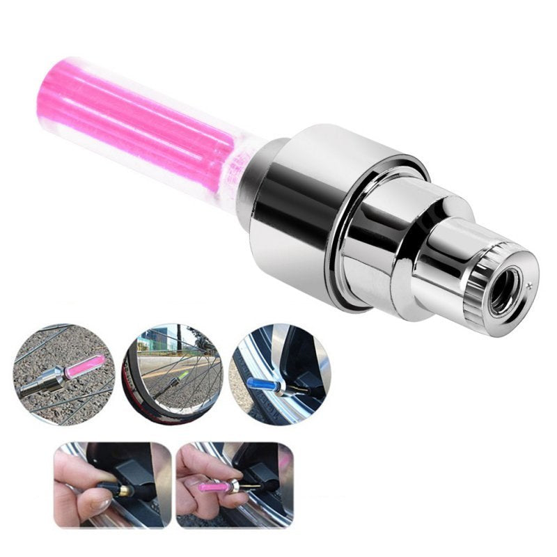 Automobile Tire Valve Lights - Waterproof Stainless Steel Wheel LED Caps