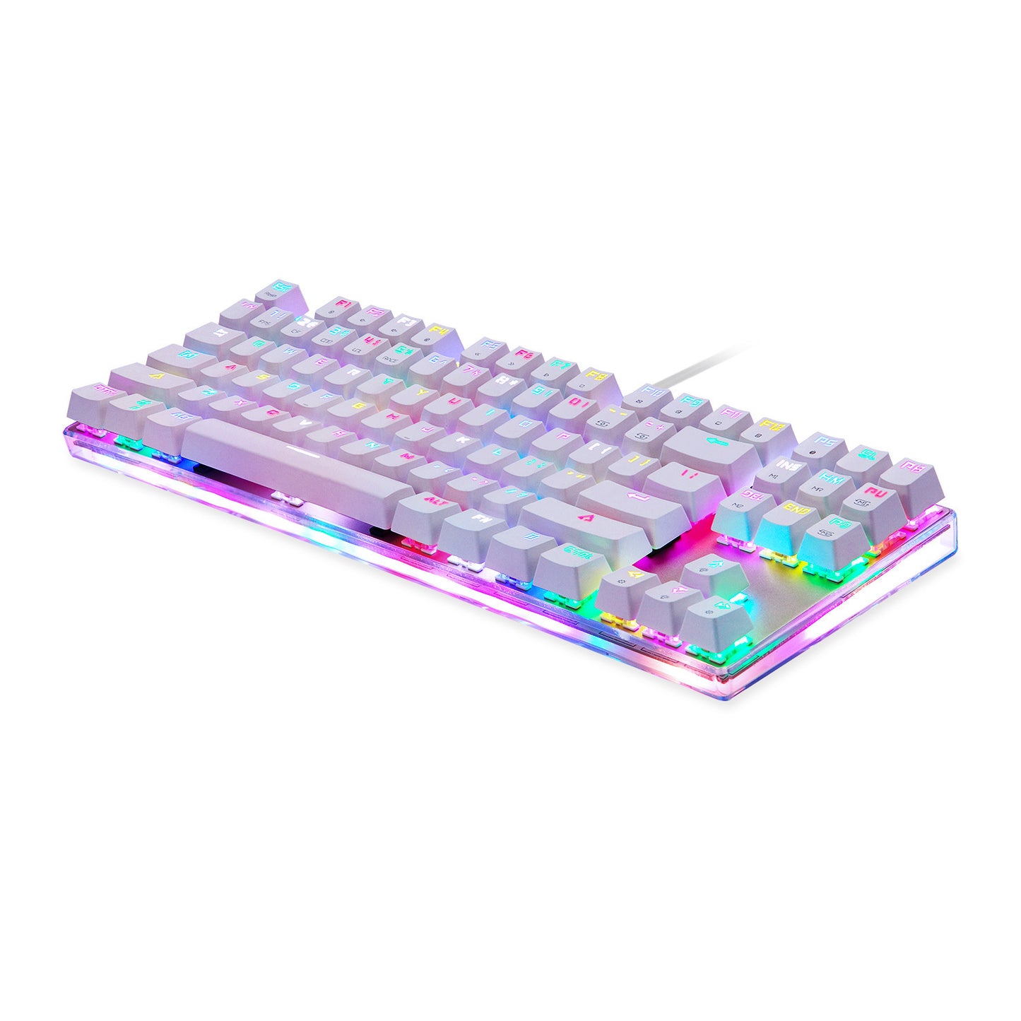 Mechanical Keyboard RGB - 87 Key Wired USB Desktop With Transparent Cover