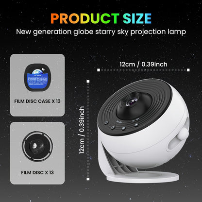 2025 New Model 4K HD Earth Projector PRO, 13 Film Card, Globe Galaxy Projection Lamp Pro Version, Table Lamp From Home Decor
