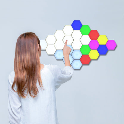 Modular Wall Lights – Touch Sensitive Honeycomb LED Panels with Remote Control