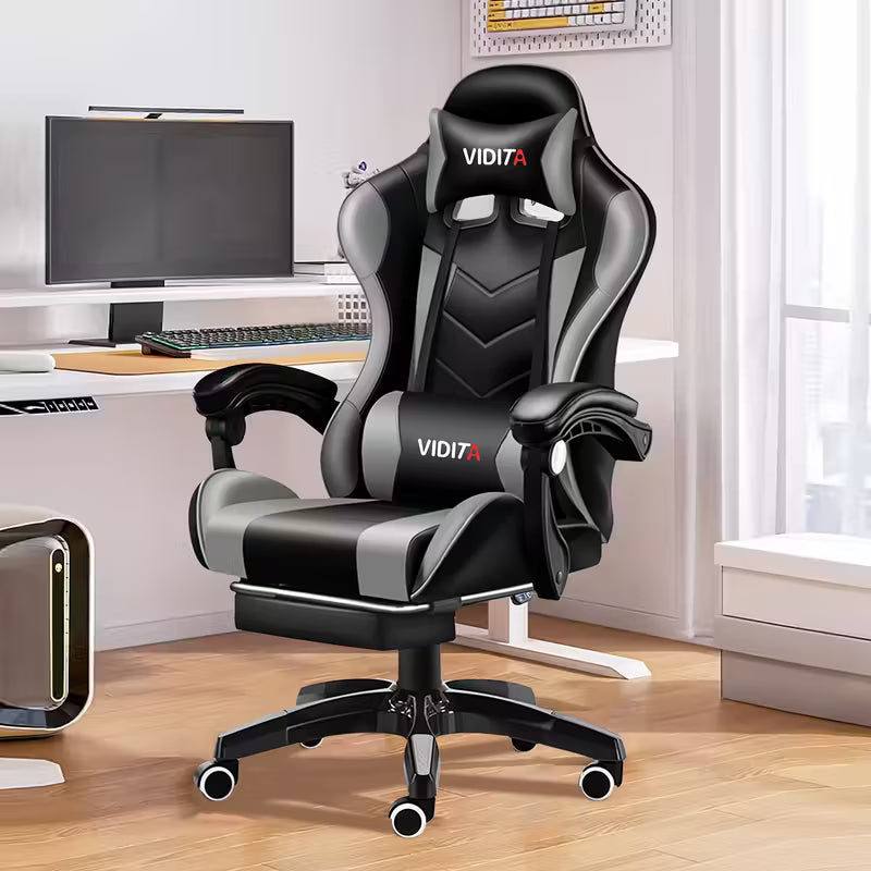 Ergonomic Gaming Chair with Lumbar Support - Racing Style Office Chair for PC, Gaming, Home, Office - Adjustable Height, 5-Point Adjustable Tilt System