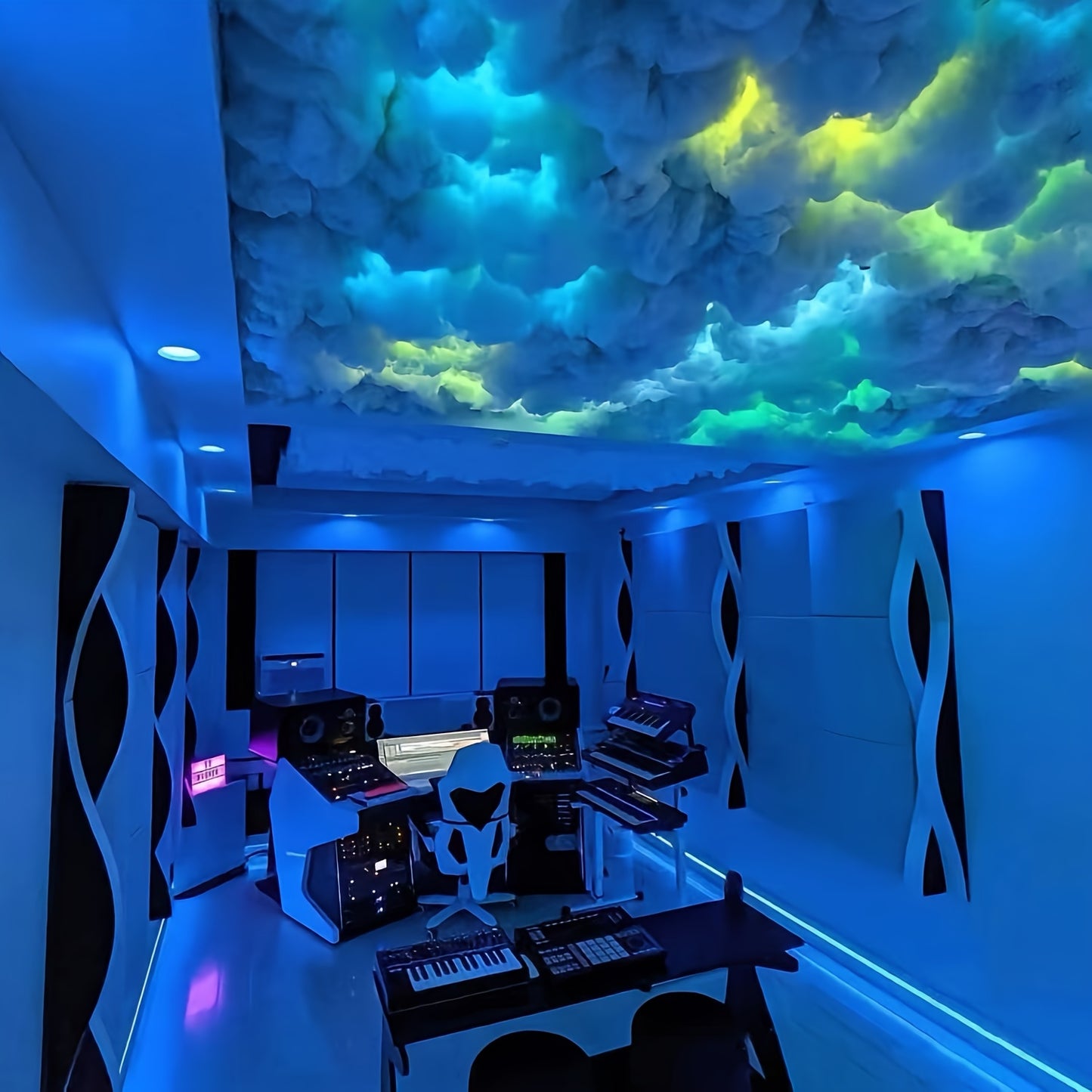 New Cloud Light, 3D Thundercloud LED Light, Lightning Cloud Colorful Atmosphere Night Light, DIY Creative Cloud Lights Gaming Room Garage Club Party Light, 32 Ft